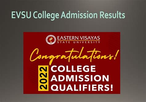 evsu admission|College Admission Application Overall List of Qualifiers (SY 2023 .
